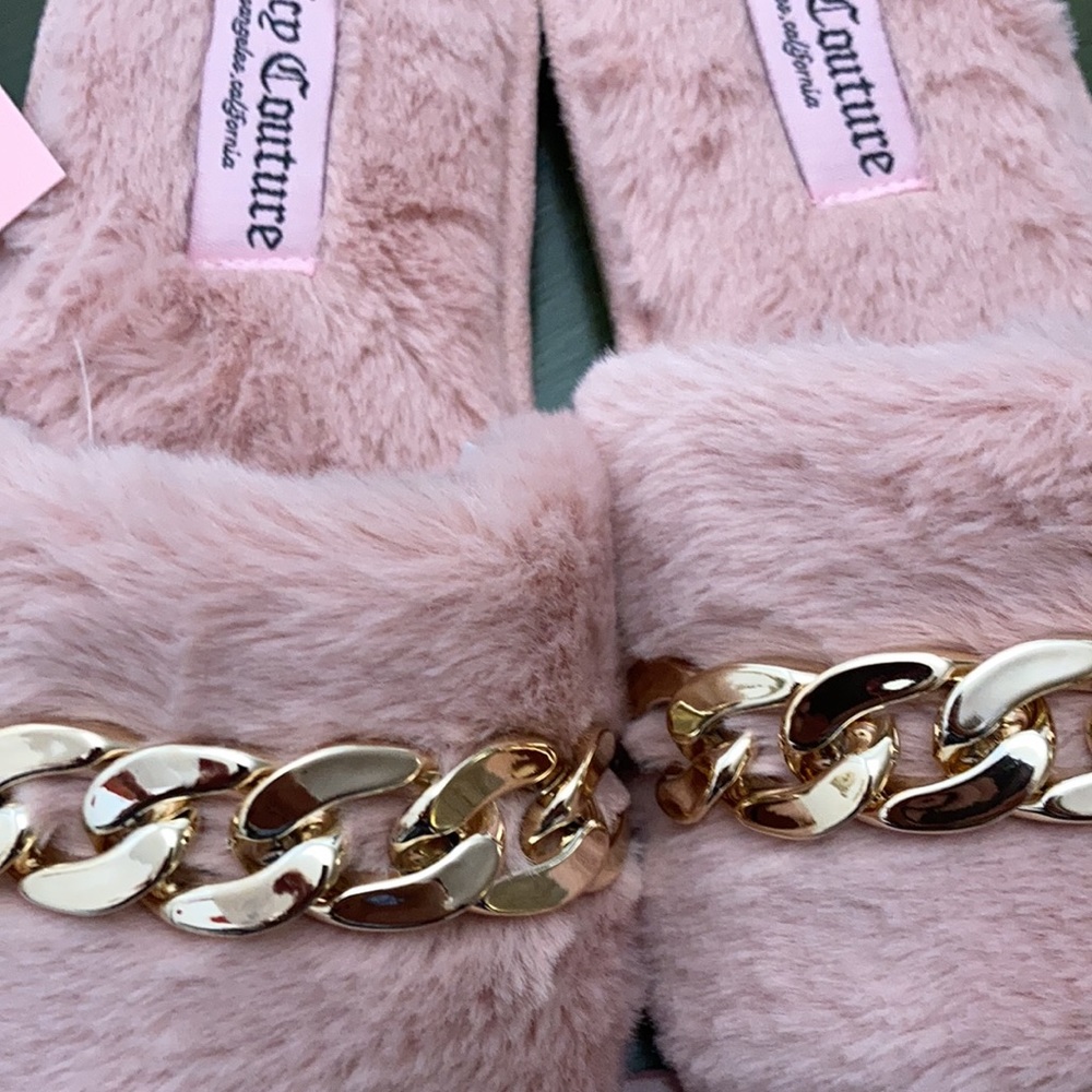NWT Juicy Couture Pink Cozy House Shoe Slip-on Slippers Size 7/8 - Picture 3 of 6